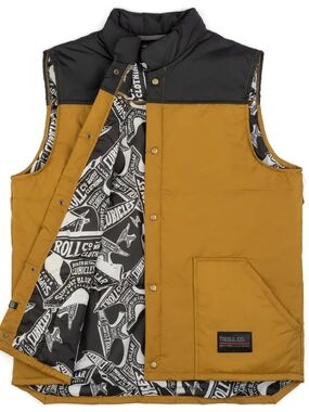 Troll Co. Two-Tone Mustard & Black Puffer Vest